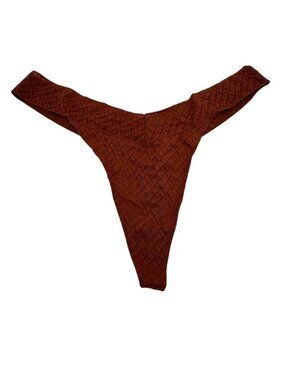 SKIMS Kim Kardashian Logo Mesh Thong Panty Saffron Rust PN-THG-1100 Womens Sz 2X